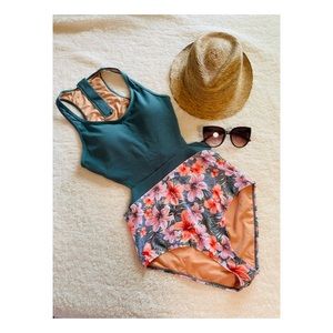 - Molybell Green Floral One Piece Swimsuit